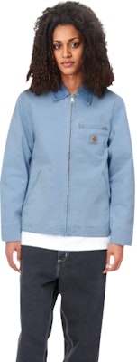 Carhartt WIP Detroit Jacket Light Blue Corduroy Collar Canvas Workwear Style. I026467-1HF-FH Purchase Carhartt WIP Detroit Jacket Light Blue Corduroy Collar Canvas Workwear Style. I026467-1HF-FH