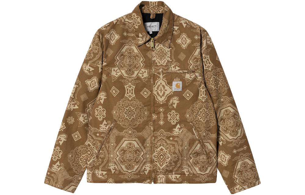 Carhartt WIP Detroit Jacket All-Over Print Collared Khaki Jacket I030763-0Y7-60