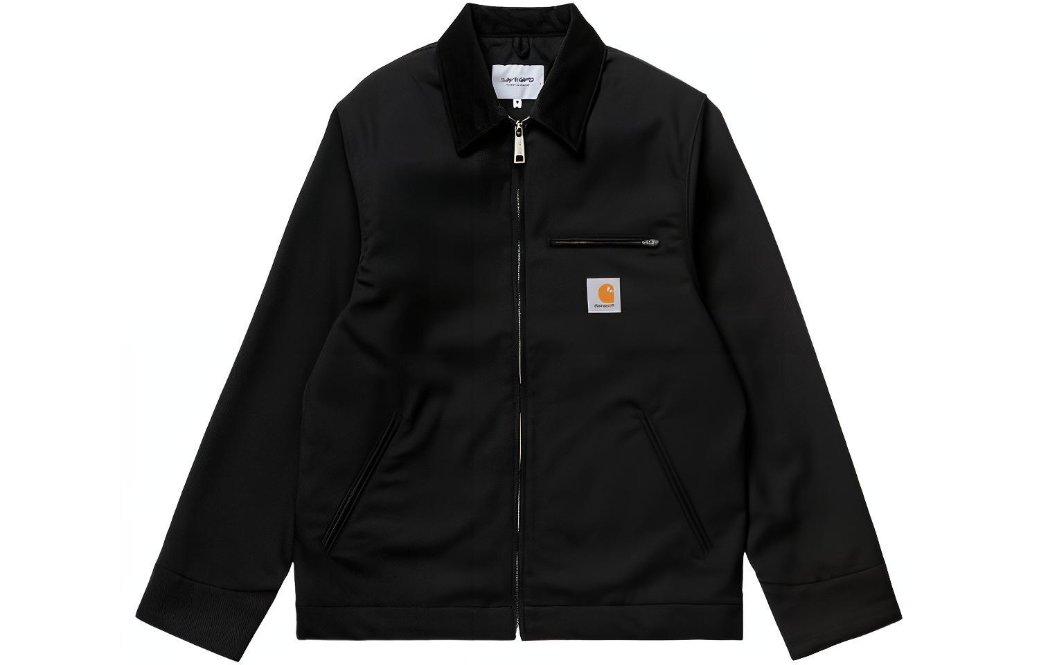 Carhartt WIP Detroit Jacket Black Logo Collar Long Sleeve Jacket I029143-89-01