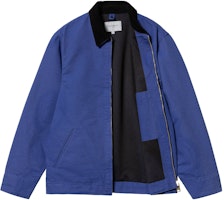 Lookbook Carhartt WIP Detroit Jacket Blue - Zip-Up Collared Oversized Outerwear. I031947-1F6-02