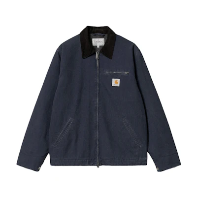 Carhartt WIP Detroit Jacket Blue - Vintage Style Zip-Up Jacket with Logo. I015264-B89-01