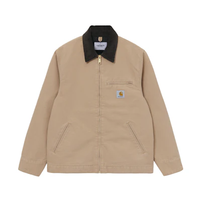 Carhartt WIP Detroit Jacket Khaki Corduroy Collar Zip Pocket Outerwear I026467-07E-02