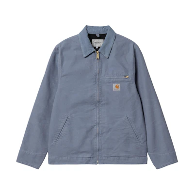 Carhartt WIP Detroit Jacket Summer Blue Zipper Collared Pocket Outerwear. I032940-25A-3K