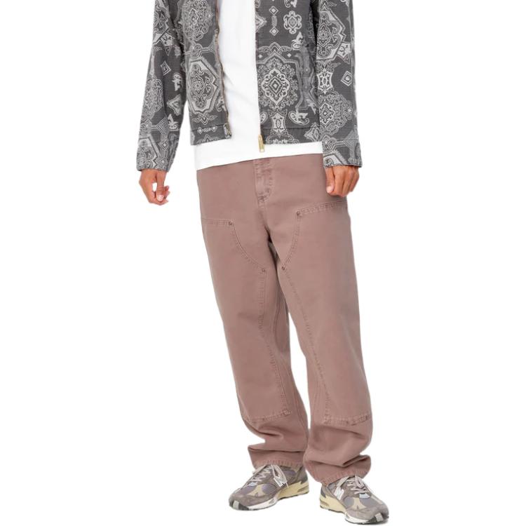Details for Carhartt WIP Double Knee Pants FW22 Solid Patchwork Misty Pink. I029196-0W8-FH
