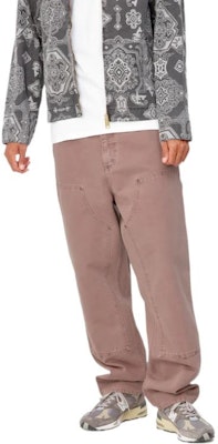 Carhartt WIP Double Knee Pants FW22 Patchwork Warna Merah Jambu Pudar. I029196-0W8-FH Details for Carhartt WIP Double Knee Pants FW22 Patchwork Warna Merah Jambu Pudar. I029196-0W8-FH