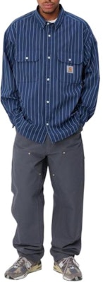 칼하트 WIP 더블 무릎 팬츠 그레이 - 캐주얼 워크웨어 스트레이트 핏. I031501-1CQ-01 Sizing 칼하트 WIP 더블 무릎 팬츠 그레이 - 캐주얼 워크웨어 스트레이트 핏. I031501-1CQ-01