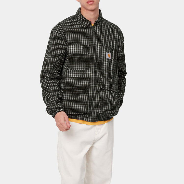 Details for Carhartt WIP Dryden Jacket Green Plaid Single-Breasted Long Sleeve  Jacket I030024-0QW-XX