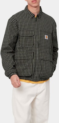 Carhartt WIP Dryden Jacket Green Plaid Single-Breasted Long Sleeve Jacket I030024-0QW-XX Details for Carhartt WIP Dryden Jacket Green Plaid Single-Breasted Long Sleeve Jacket I030024-0QW-XX