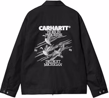 Carhartt WIP Ducks Embroidered Jacket Unisex Black Long Sleeve with Inner Pocket I033699-89-XX Carhartt WIP Ducks Embroidered Jacket Unisex Black Long Sleeve with Inner Pocket I033699-89-XX