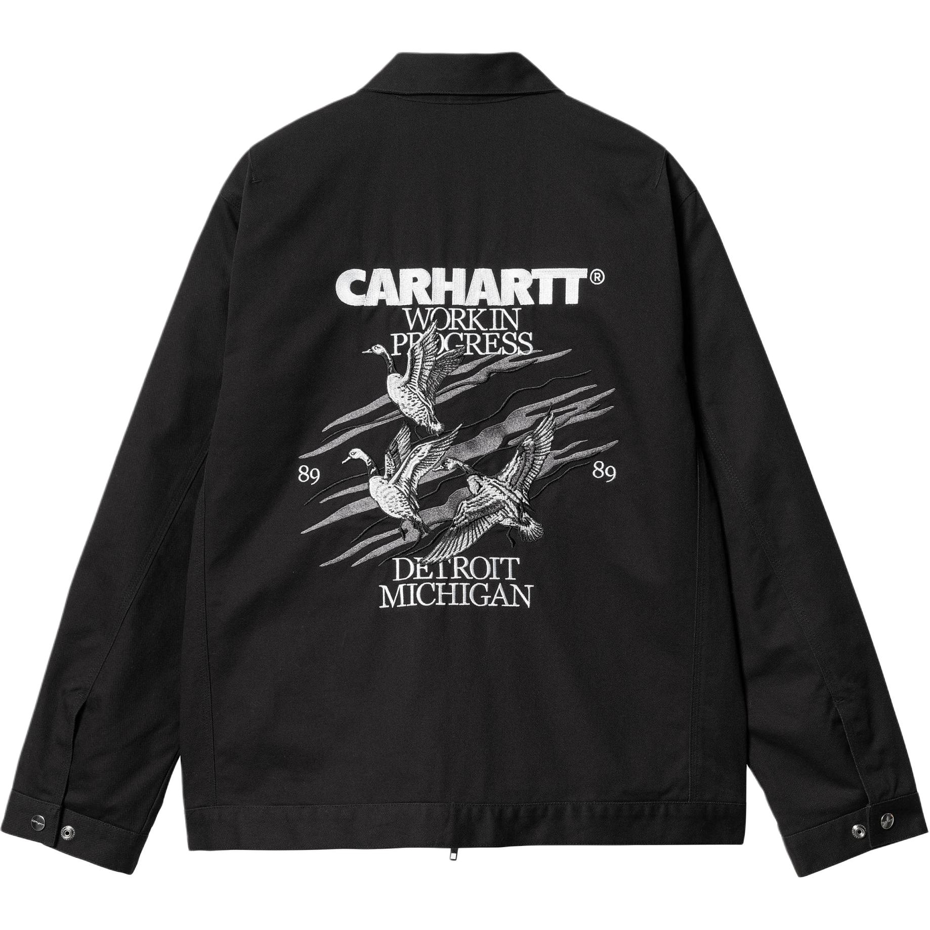 Order Carhartt WIP Jaket Hitam Unisex Sulam Itik Lengan Panjang dengan Poket Dalam I033699-89-XX