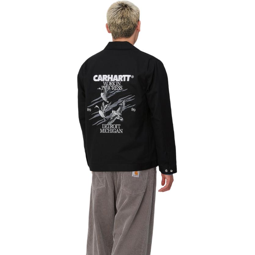 Details for Carhartt WIP Jaket Hitam Unisex Sulam Itik Lengan Panjang dengan Poket Dalam I033699-89-XX
