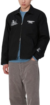 Carhartt WIP Jaket Hitam Unisex Sulam Itik Lengan Panjang dengan Poket Dalam I033699-89-XX Sizing Carhartt WIP Jaket Hitam Unisex Sulam Itik Lengan Panjang dengan Poket Dalam I033699-89-XX