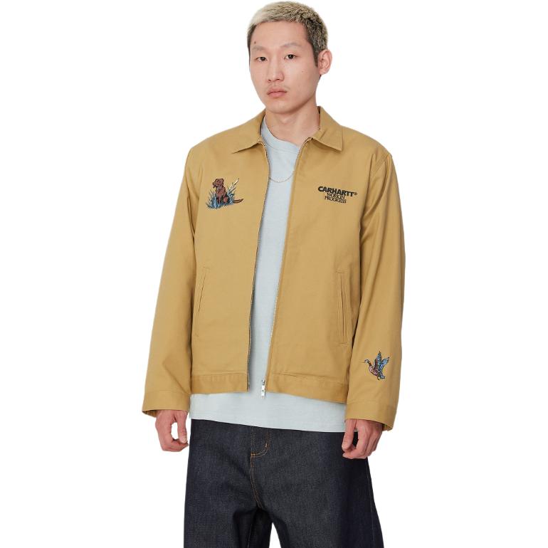 Carhartt WIP Ducks Jacket Khaki Unisex Long Sleeve with Embroidered Duck Design I033699-1YH-XX 圖 5