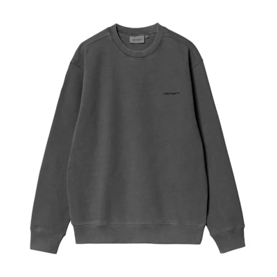 Carhartt WIP Duster Script Black Crewneck Sweatshirt - Embroidered Relaxed Fit I033065-89-GD