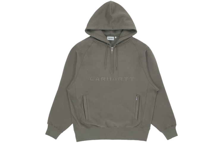 Carhartt WIP Embroidered Half-Zip Fleece Hoodie Winter Green CHXSWA202011F-GRD