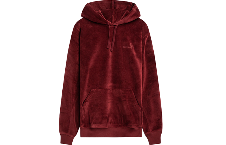 Carhartt WIP Embroidered Logo Burgundy Loose-Fit Hoodie Mens I028276-JD-00
