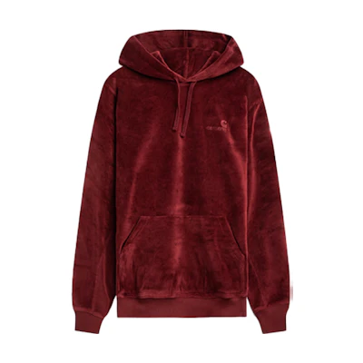 Carhartt WIP Embroidered Logo Burgundy Loose-Fit Hoodie Mens I028276-JD-00