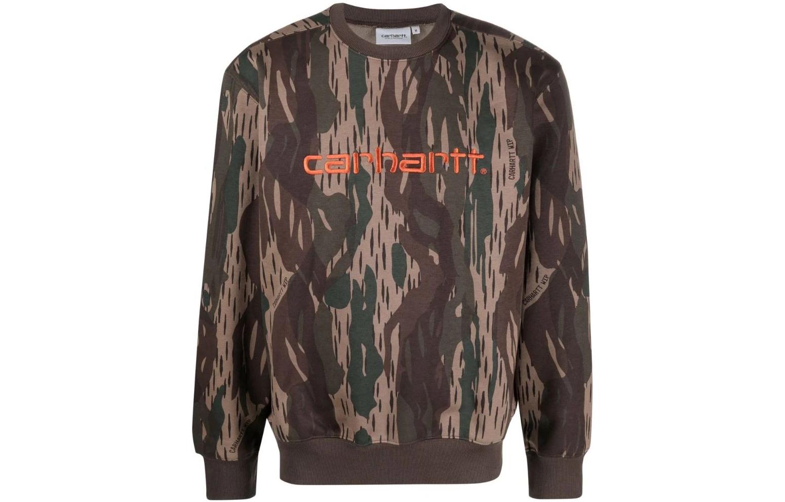 Carhartt WIP Embroidered Logo Camo Sweatshirt Brown - I030229030HFXX