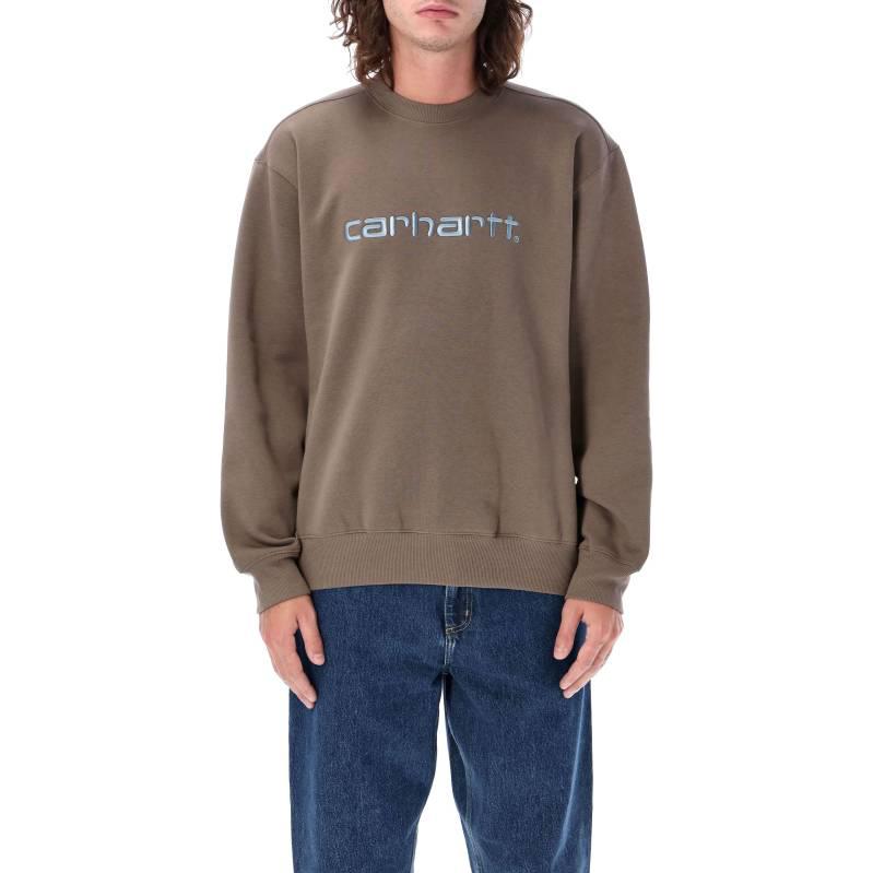 Shop Carhartt WIP 刺绣标志长袖圆领卫衣 I030546-1R8-XX