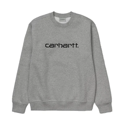 Carhartt WIP Embroidered Logo Crewneck Sweatshirt Winter Heather Gray CHXSWI027092D-GYX