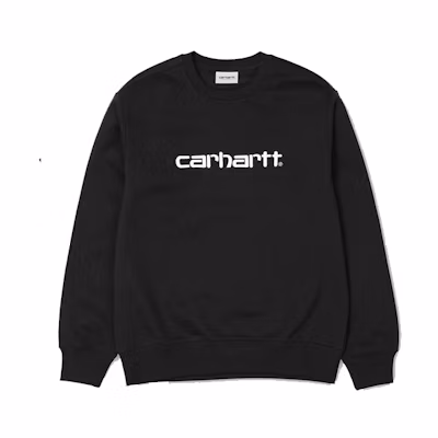 Carhartt WIP Embroidered Logo Fleece Crewneck Sweatshirt Winter Black () CHXSWI027092D-BKX