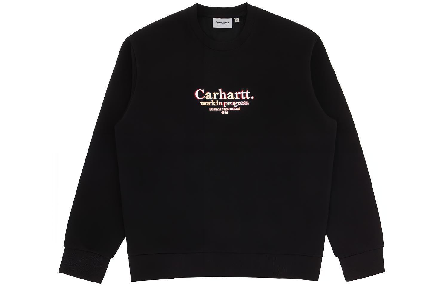 Carhartt WIP Embroidered Logo Fleece Crewneck Sweatshirt Black Winter CHXSWI028390F-BKX