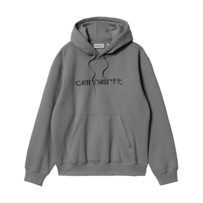Carhartt WIP Embroidered Logo Fleece Hoodie Winter Loose Fit Gray I030230-0JT-XX