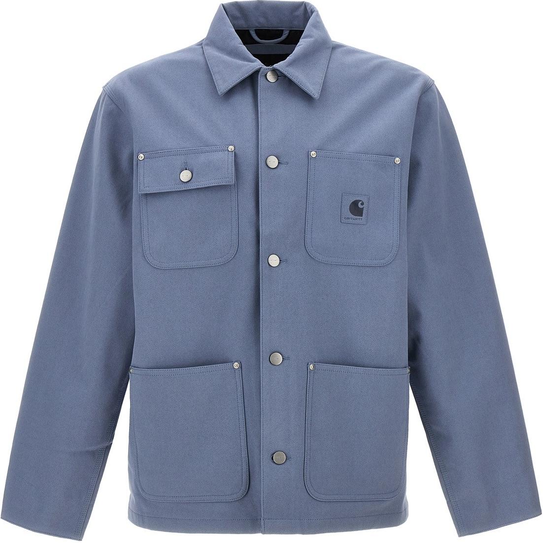 Carhartt WIP Embroidered Logo Single-Breasted Collar Jacket Men Light Blue I033717191XX 圖 2