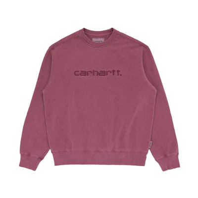 Carhartt WIP Embroidered Washed Crewneck Sweatshirt Pink () CHXSWA202007F-FUX