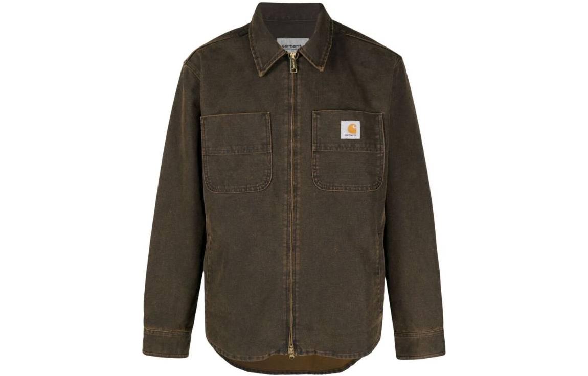 Carhartt WIP Faded Logo Patch Zip-Up Jacket Brown I032369-1TS-06