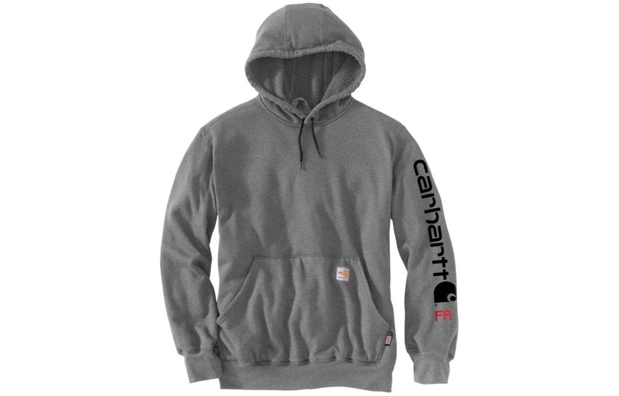 Carhartt WIP Flame-Resistant Force Midweight Hooded Logo Hoodie Loose Fit Grey Men 104505