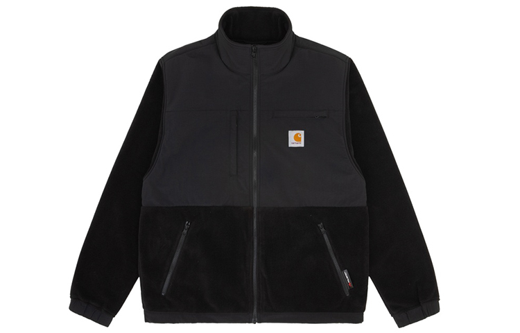 Carhartt WIP Fleece Stand Collar Jacket Black Casual and Comfortable I028872
