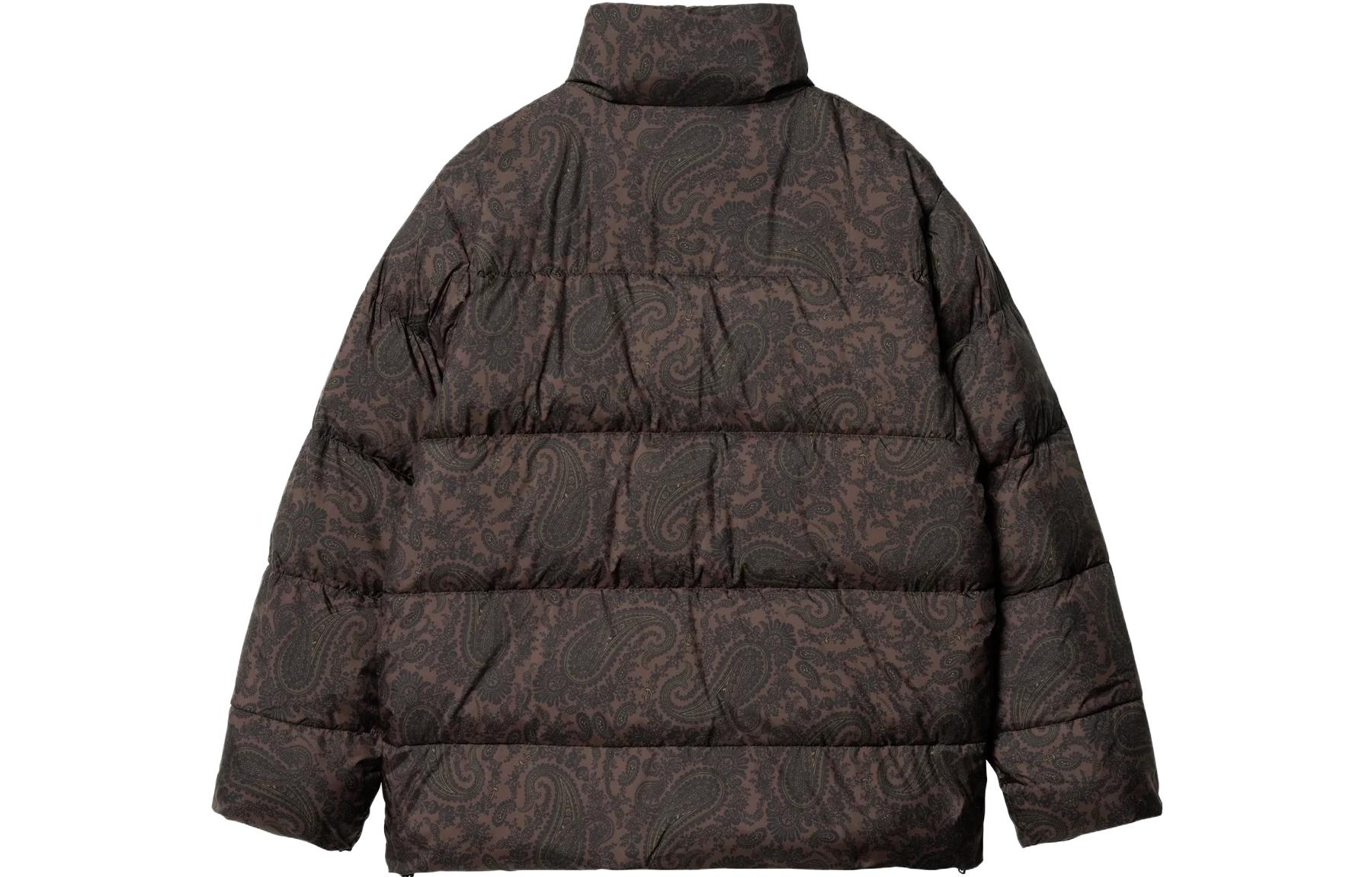 Lookbook Carhartt WIP Jaket Coklat Berzip Kolar Berdiri Cetakan Penuh Fesyen Lelaki I032262-20O-XX