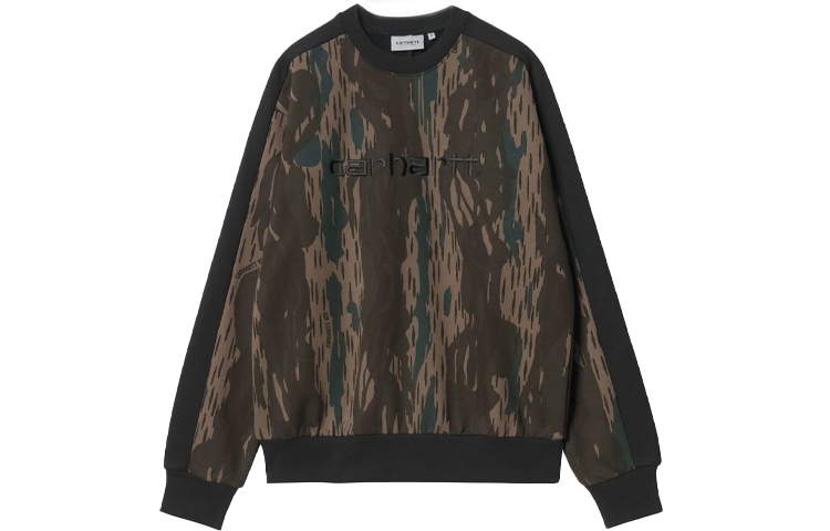 Carhartt WIP FW21 Black Camo Embroidered Crewneck Sweatshirt Unisex I029574-0JX-XX