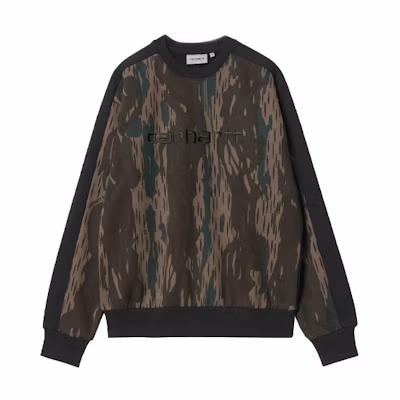 Carhartt WIP FW21 Black Camo Embroidered Crewneck Sweatshirt Unisex I029574-0JX-XX