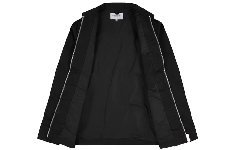 Shop 카hartt WIP FW21 카토그래프 재킷 자수 로고 레귤러 핏 블랙 I028824-89-00