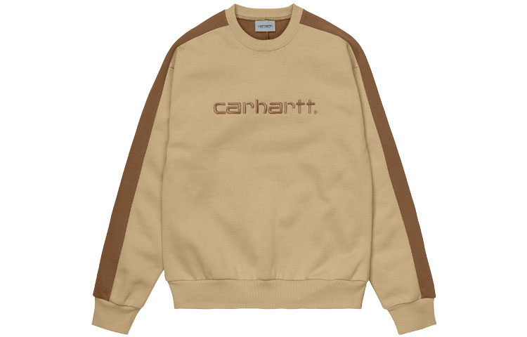 Carhartt WIP FW21 Embroidered Colorblock Crewneck Sweatshirt Khaki Unisex I029574-0JW-XX