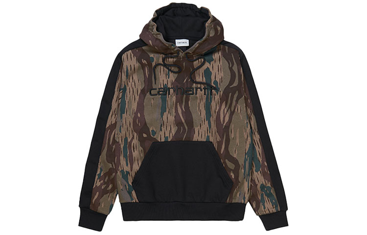 Carhartt WIP FW21 Embroidered Logo Color-Block Hoodie Black Unisex I029575-0JX-XX