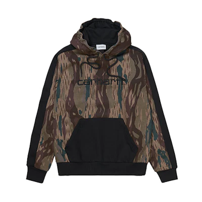 Carhartt WIP FW21 Embroidered Logo Color-Block Hoodie Black Unisex I029575-0JX-XX