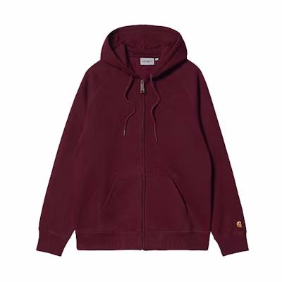 Carhartt WIP FW21 Embroidered Logo Hooded Jacket Maroon Unisex I026385-0HN-XX