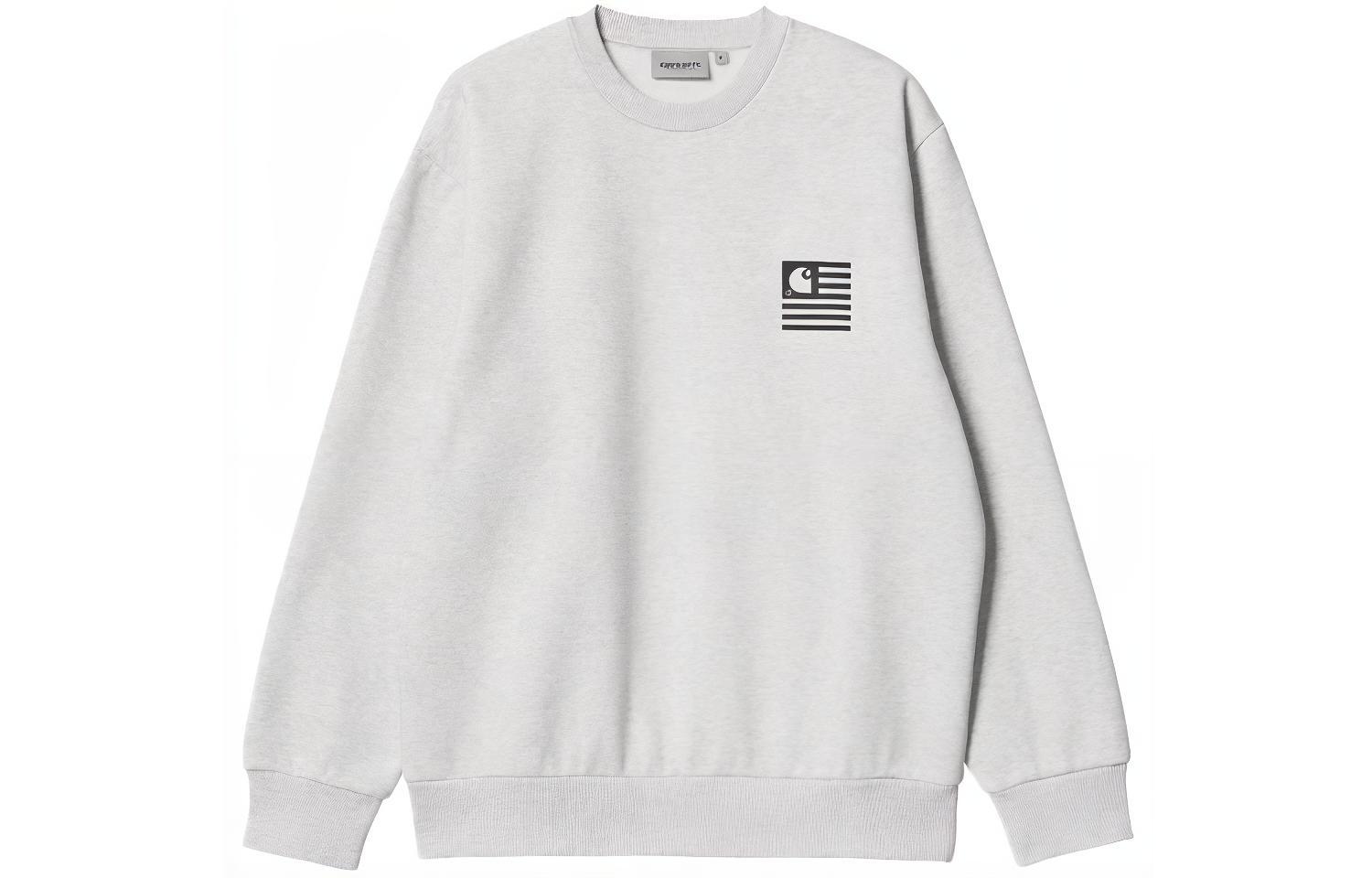 Carhartt WIP FW21 Fade State Geometric Print Pullover Sweatshirt Grey I029528-00O-XX