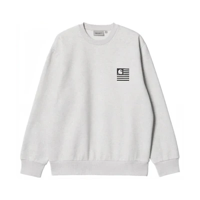 Carhartt WIP FW21 Fade State Geometric Print Pullover Sweatshirt Grey I029528-00O-XX