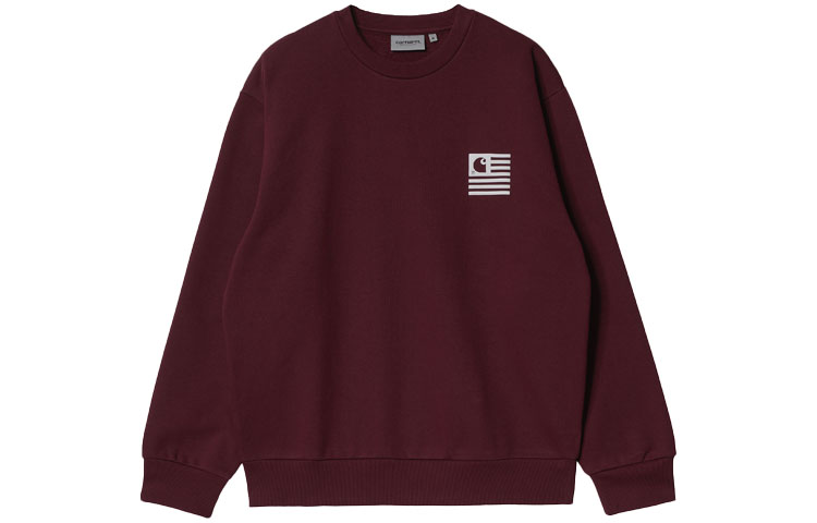 Carhartt WIP FW21 Fade State Red Geometric Print Crewneck Sweatshirt Mens I029528-0IU-XX