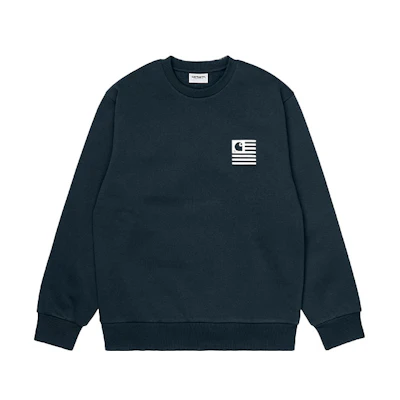 Carhartt WIP FW21 Geometric Print Crewneck Sweatshirt Blue () I029528-0IV-XX