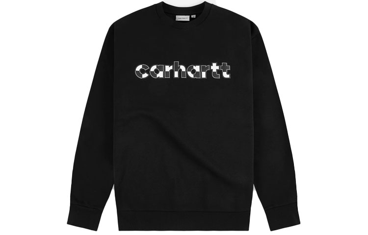 Carhartt WIP FW21 Letter Print Crewneck Long Sleeve Sweatshirt Black I029530-89-XX