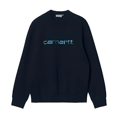 Carhartt WIP FW21 Logo Embroidered Crewneck Sweatshirt Navy - I030229-0JD-XX