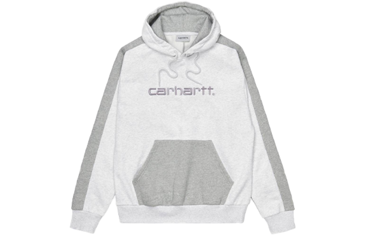 Carhartt WIP FW21 Logo Embroidered Print Colorblock Hoodie Ash Grey Unisex I029575-0JU-XX