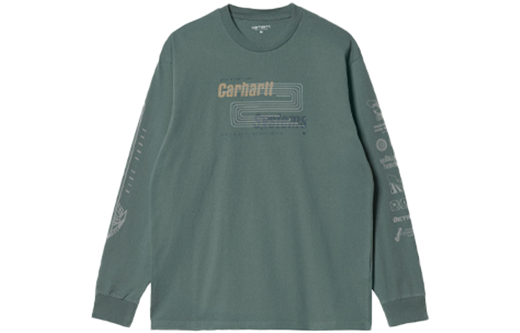 Carhartt WIP FW21 Logo Print Crewneck Sweatshirt Green Loose Fit I029622-0OP-XX