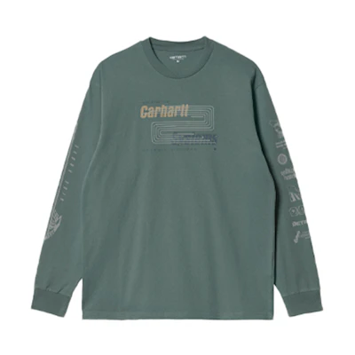 Carhartt WIP FW21 Logo Print Crewneck Sweatshirt Green Loose Fit I029622-0OP-XX