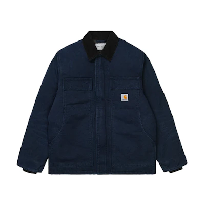 Carhartt WIP FW21 Navy Blue Logo Print Collar Jacket Unisex I027362-1C-3K
